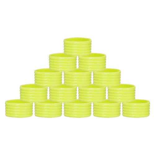 MECCANIXITY Tennis Racket Silicone Racquet Grip Ring Racket Band Rubber Ring Non Slip Absorbent Overgrip in Place for Badminton Squash Handle, Yellow 15Pcs