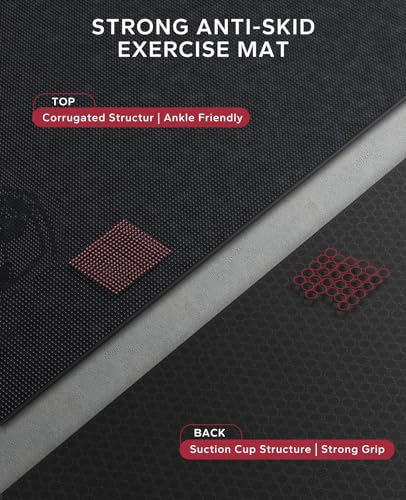 HAPBEAR Black High Density 6'x4' Exercise Yoga Mat 8mm Thick Non-Slip Durable