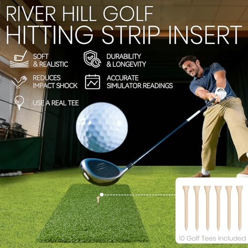 Golf Hitting Strip - Replaceable Turf for Simulator & Practice Mats 30 x 12 in - 2'6" x 1' x 67mm