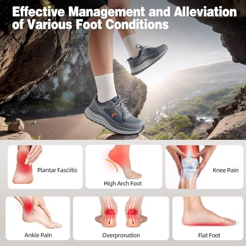 Men's Orthopedic Waterproof Trail Running Shoes W2-Grey 10.5 - Comfortable Arch Support for Foot Pain