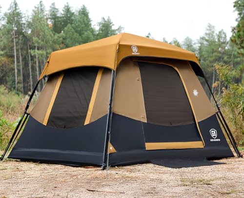 Ever Advanced Orange 4-Person Instant Camping Tent with Blackout & Waterproof 8' x 7'