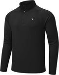 BGOWATU Men's Long Sleeve Hiking Shirt - UPF 50+ Quick Dry Quarter Zip Pullover Rash Guard