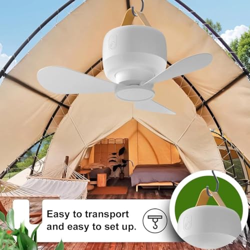 Rechargeable Portable Camping Fan with Light & Remote - Indoor & Outdoor Use