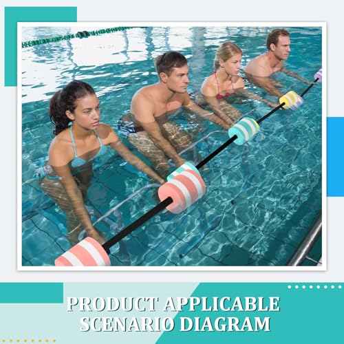 Shappy 4 Pcs Water Dumbbells Set for Pool Exercise - 30 Inch EVA Foam Hand Weights in 4 Colors