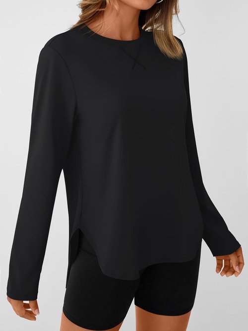 AUTOMET Women's Long Sleeve Workout Tops - UPF 50+ UV Protection for Running & Hiking | Quick Dry Gym Shirts
