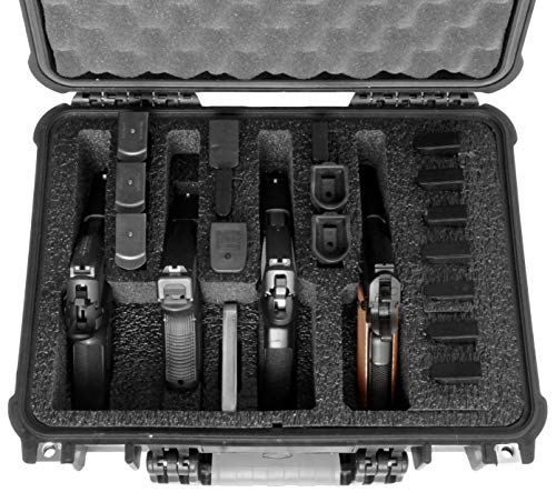 Case Club Waterproof 4-Pistol & 16-Mag Security Case - Standard Version with Silica Gel