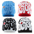 Y2k Beanie Letter Graphics Knitted Hat Winter Skull Cap for Women Men - 1 Size / 4 Pcs B