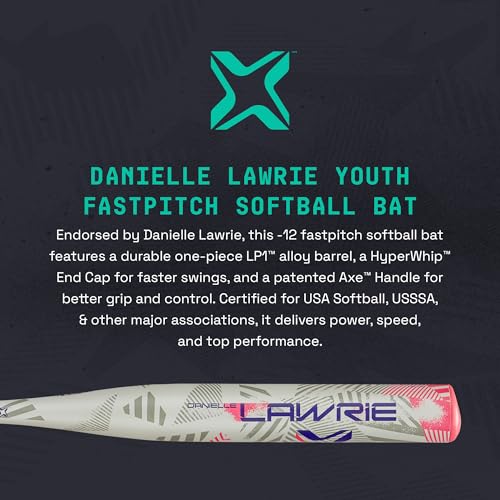 Axe Danielle Lawrie Youth Fastpitch Softball Bat 28-inch -12 Alloy Pink Purple | ASA USSSA Approved