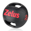 ZELUS 20 lb Dual Grip Exercise Medicine Ball for Strength & Core Training