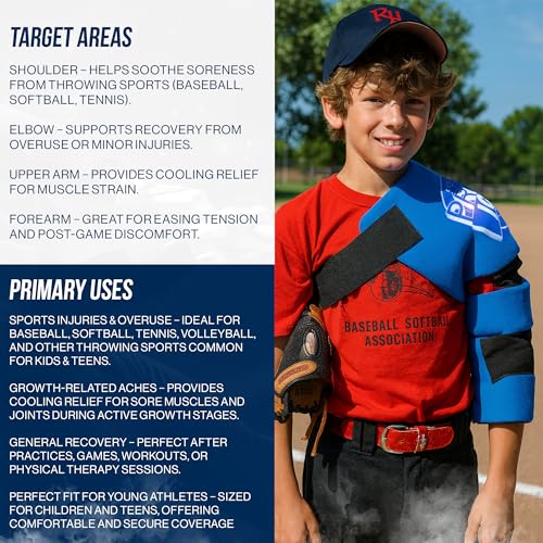 Youth PRO ICE Shoulder & Elbow Ice Therapy Wrap for Kids - Reusable Cold Pack Included