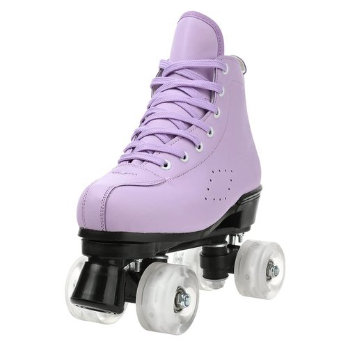 Womens Roller Skates Classic High-top Double-Row Leather Adult Roller Skates Outdoor Four Wheel Double Skates for Girls Unisex 35=US:5