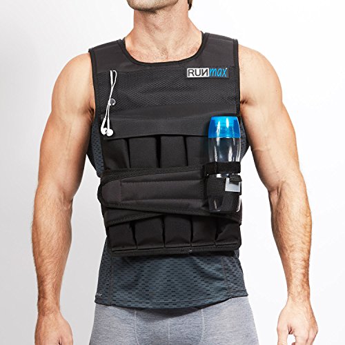 Weighted Vest 20-40 lbs with Shoulder Pads Adjustable Fitness Equipment for Men & Women - Black
