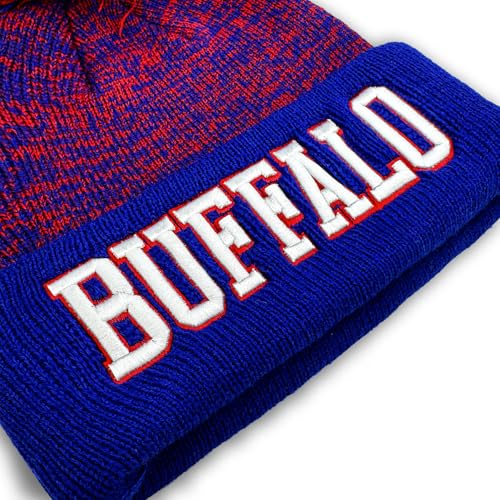 YANGUMGUAN Buffalo Football Beanie Hat for Men and Women Super Soft Knit Pom Skullcap Winter Toque Cap