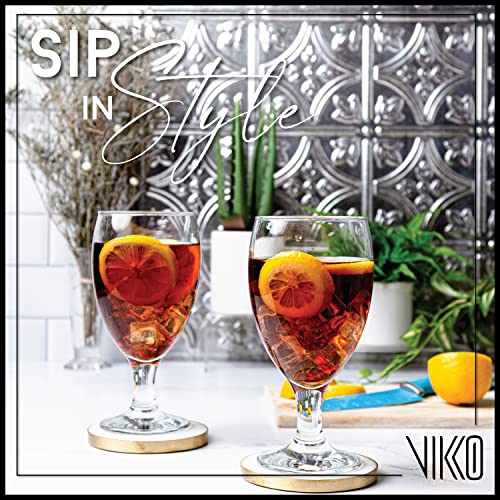 Vikko 6-Pack 20oz Classic Goblet Drinking Glasses - Dishwasher Safe