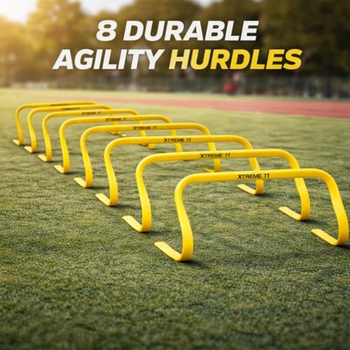 Agility Hurdles Pack of 8 - 18 Inch Speed & Training Obstacles for Athletes