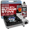 Chef Master Portable Butane Camping Stove - Backpacking Burner, 15,000 BTU, Stove Only