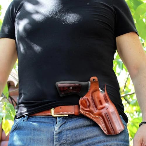 MASC Leather OWB Paddle Holster for GP-100 4.2-inch, Right-Hand Brown