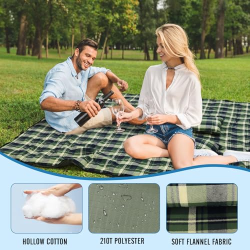 POEPORE Double Sleeping Bag for Adults with 2 Pillows, XXL Queen Size, Green
