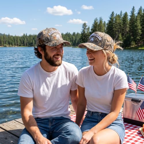 Western Camo Trucker Hat for Men & Women - Rodeo Club Embroidered Cap