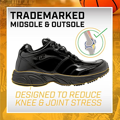 3N2 Reaction Men's Wide 11 Black Patent Leather Basketball Referee Shoes