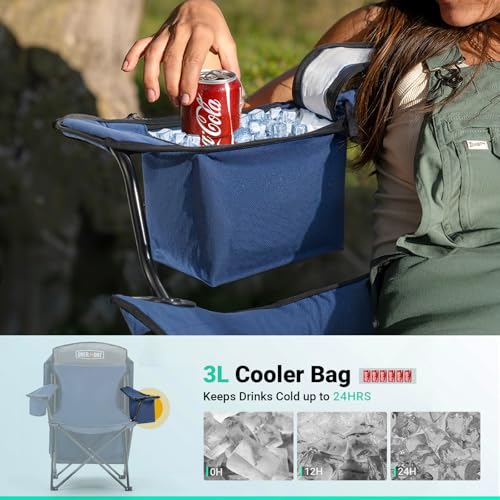 Overmont 2-Pack Camping Chairs with Canopy Shade - Classic Canopy / 2 - Supports 330 lbs