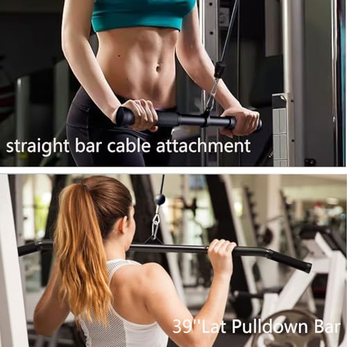 Kinglotus Cable Machine Attachments for Home Gym - Lat Pull Down, Triceps, Handles