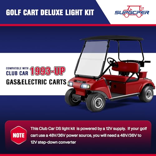 12V Golf Cart LED Light Kit for Club Car DS 1993-Up Street Legal Headlights & Taillights