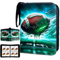 Football Card Binder 400 Pockets with Removable Sleeves - Sports Trading Card Organizer, Zipper Closure, 3 Ring Album, Football Variation