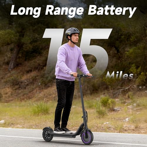 VOLPAM Purple Electric Scooter 350W/500W Motor, 15-28 Mile Range, 19 MPH