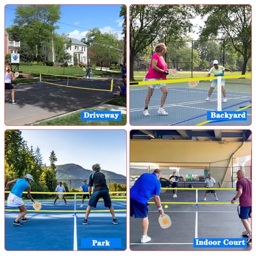 Zdgao Blue 22FT Portable Pickleball Net Set with 4 Paddles & Accessories