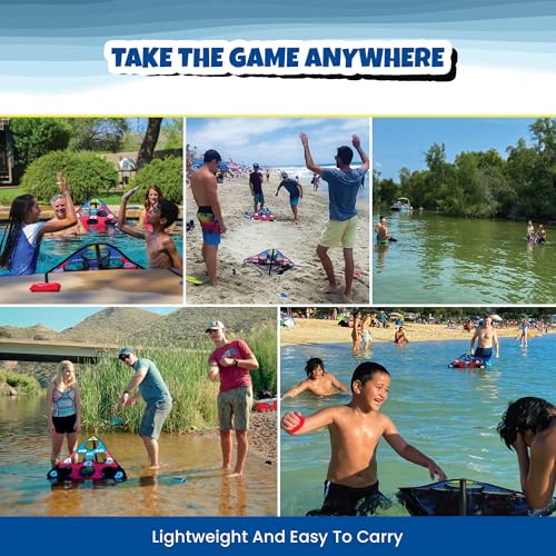 Skip NN' HOLE Pool Cornhole Game Set for All Ages - Floating Water Toy with 2 Targets