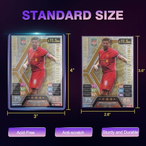 400 Pack Card Sleeves 3x4 Inches for Trading Cards - 200 Hard + 200 Soft Sleeves