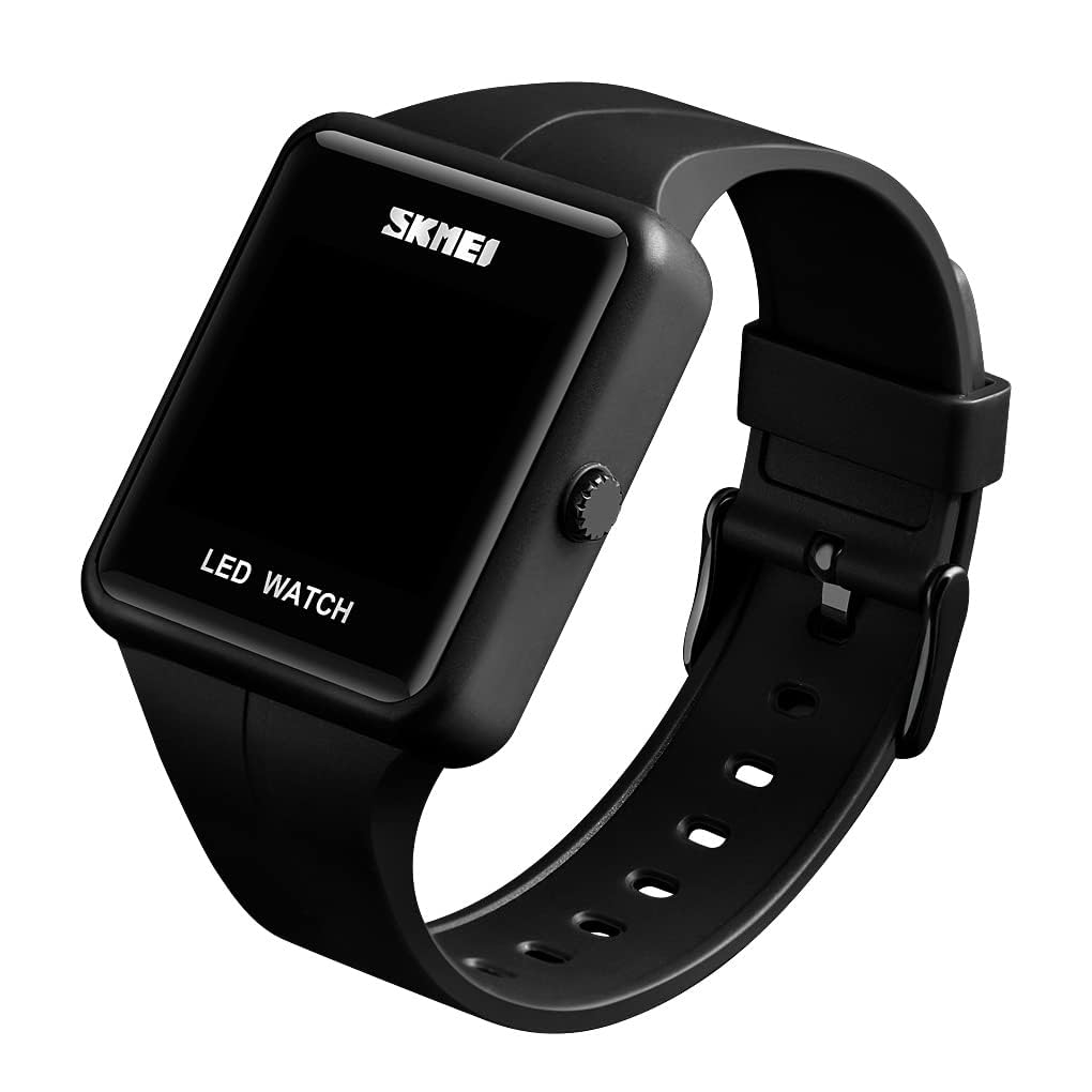Gosasa Large Face LED Digital Watch Date Time 3Bar Waterproof Men Women Sports Watches(Black)