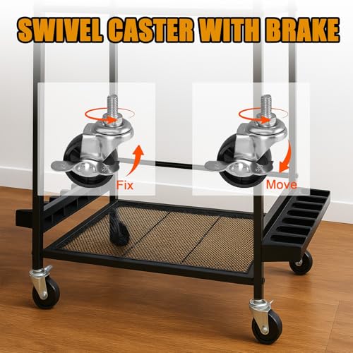 Heavy Duty 3-Tier Fishing Rod Storage Rack with Pegboard and Hooks