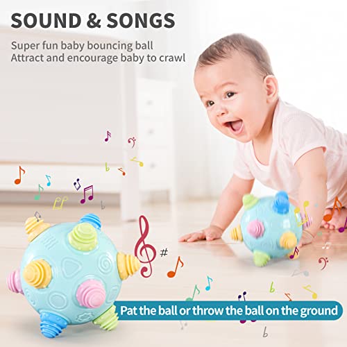 Blue Bumble Ball for 1+ Year Old - Interactive Musical Sensory Toy for Toddlers