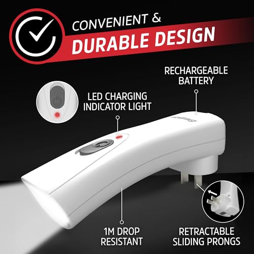 Energizer Auto-On Rechargeable LED Flashlights 6-Pack White for Power Outages