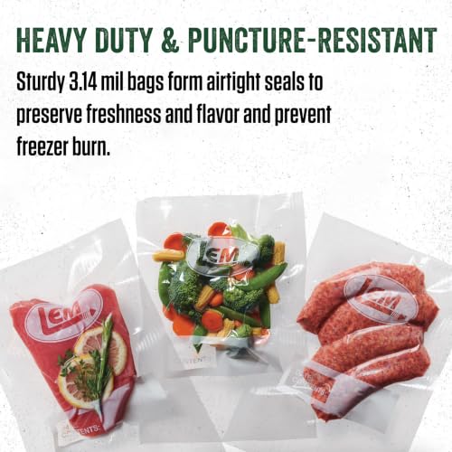 Gallon Vacuum Sealer Bags 11x16 Inches - 100 Count, Reusable Food Storage