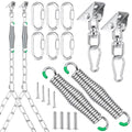 Heavy Duty Porch Swing Hanging Kit with Springs, 8ft Chains & Swivel