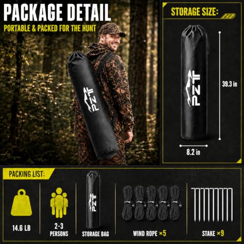 PZT Hunting Blind with 3 Shooting Heights & Built-in Storage for Deer Hunting