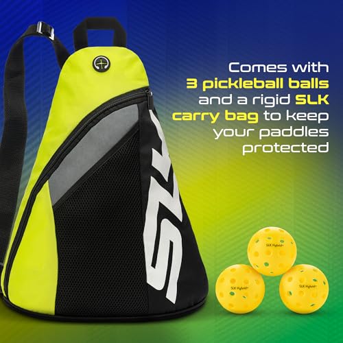 Selkirk Sport SLK Neo Graphite Pickleball Paddle Set with 2 Paddles, Balls & Sling Bag - Green & Purple