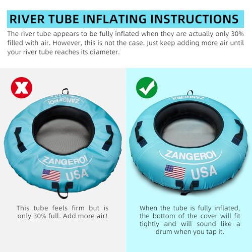 ZANGEROI Heavy Duty Blue River Tube for Floating & Sledding - 43" Pool & River Inner Tube