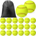 20 Softball Practice Balls with Mesh Bag - 12 Inch Training Softballs for Sports