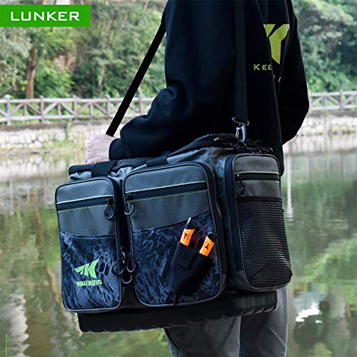 KastKing Large Lunker Saltwater Tackle Bag - 19.7x13x10.6in Water-Resistant Fishing Organizer