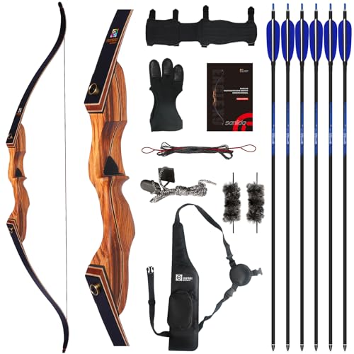 Sanlida Eagle X9 58-Inch Recurve Bow Set for Hunting & Target Shooting, 25-60 lbs