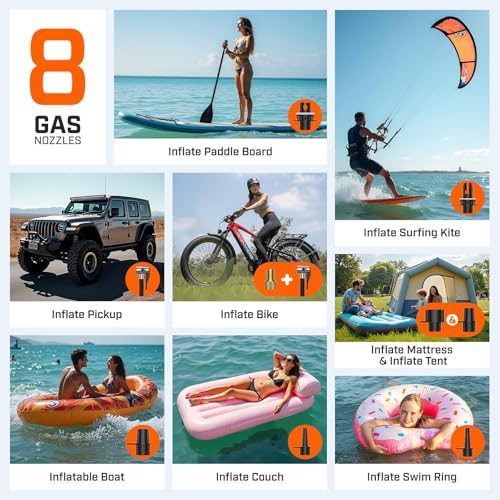 Electric Pump for Inflatable Paddle Boards & Water Sports - Orange Variation