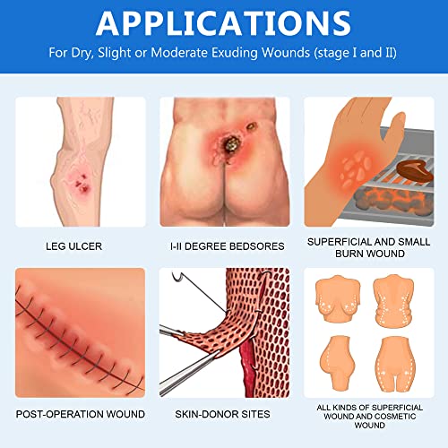 LotFancy Sacral Hydrocolloid Wound Dressing 6x7 Inches Pack of 10 Waterproof