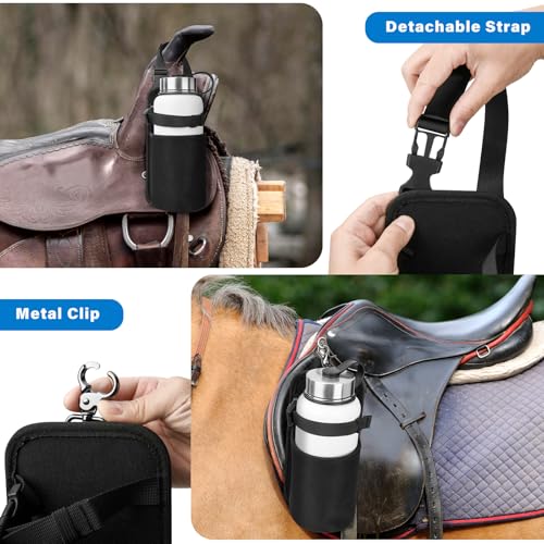 Water Bottle Holder for Horse Saddles Nylon Saddle Water Bottle Carrier with Metal Clip