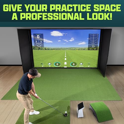 Golf Simulator Turf 10 x 6 ft Green Hitting Mat - 15 mm Synthetic Grass