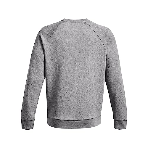 Under Armour Men's Rival Fleece Crew - Large / Castlerock Light Heather / White