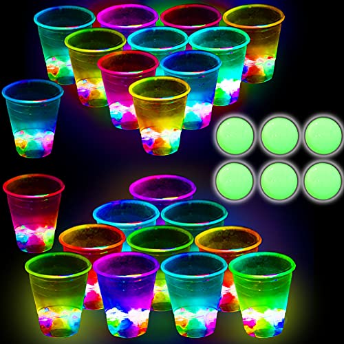 Glow-in-The-Dark Beer Pong Game Set for Indoor Outdoor Parties